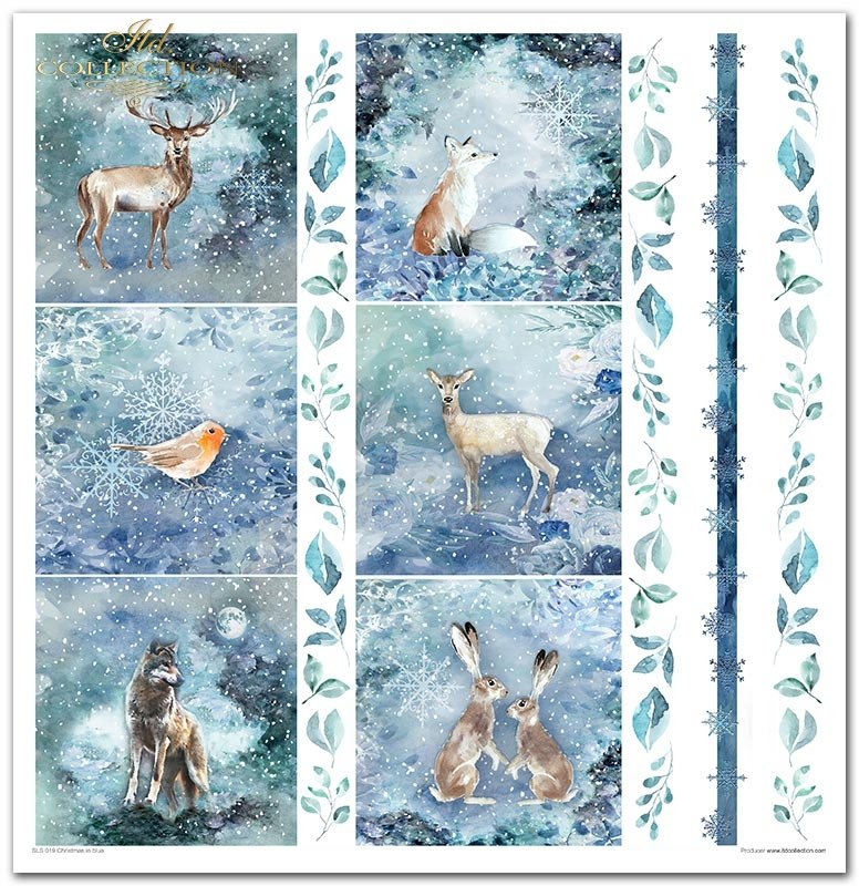 Scrapbooking-Papier Set Christmas in blue 10 Stk/Pkg. 30x30cm 200g Scrapbooking-Papier Set Christmas in blue 10 Stk/Pkg. 30x30cm 200g