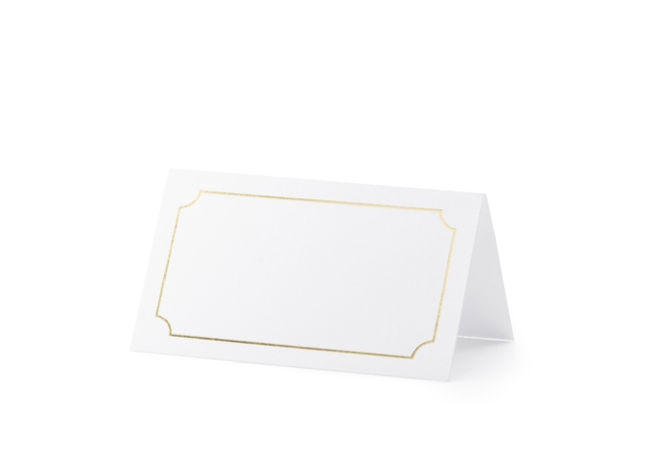 Platzkarte Rahmen gold Namesschild Tischkarte 9x9,5cm Place Cards 10 Stück 