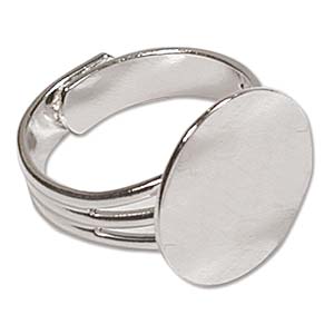Ring mit großer 20mm Platine, 3 Stück, silber, nickelfrei