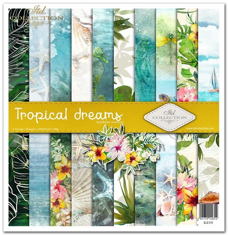 Tropical Dreams Papier-Set 10 Blatt 320x310mm 200g