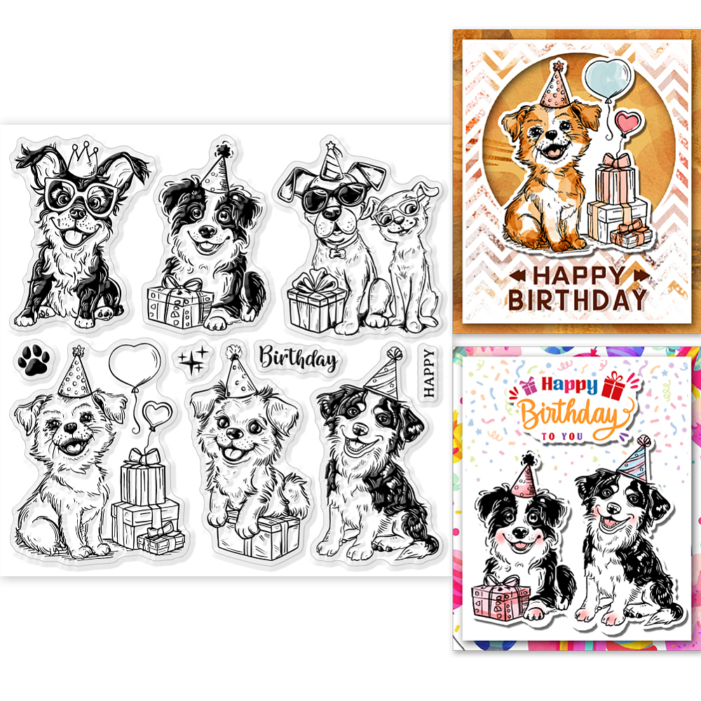 Silikonstempel-Set Hundegeburtstag 15x15cm 10-teilig Silikonstempel-Set Hundegeburtstag 15x15cm 10-teilig