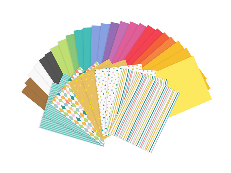 "Once upon a time" Buntpapier Set nicht durchgefärbt beschichtet 34x A4 21x29,5cm 170g