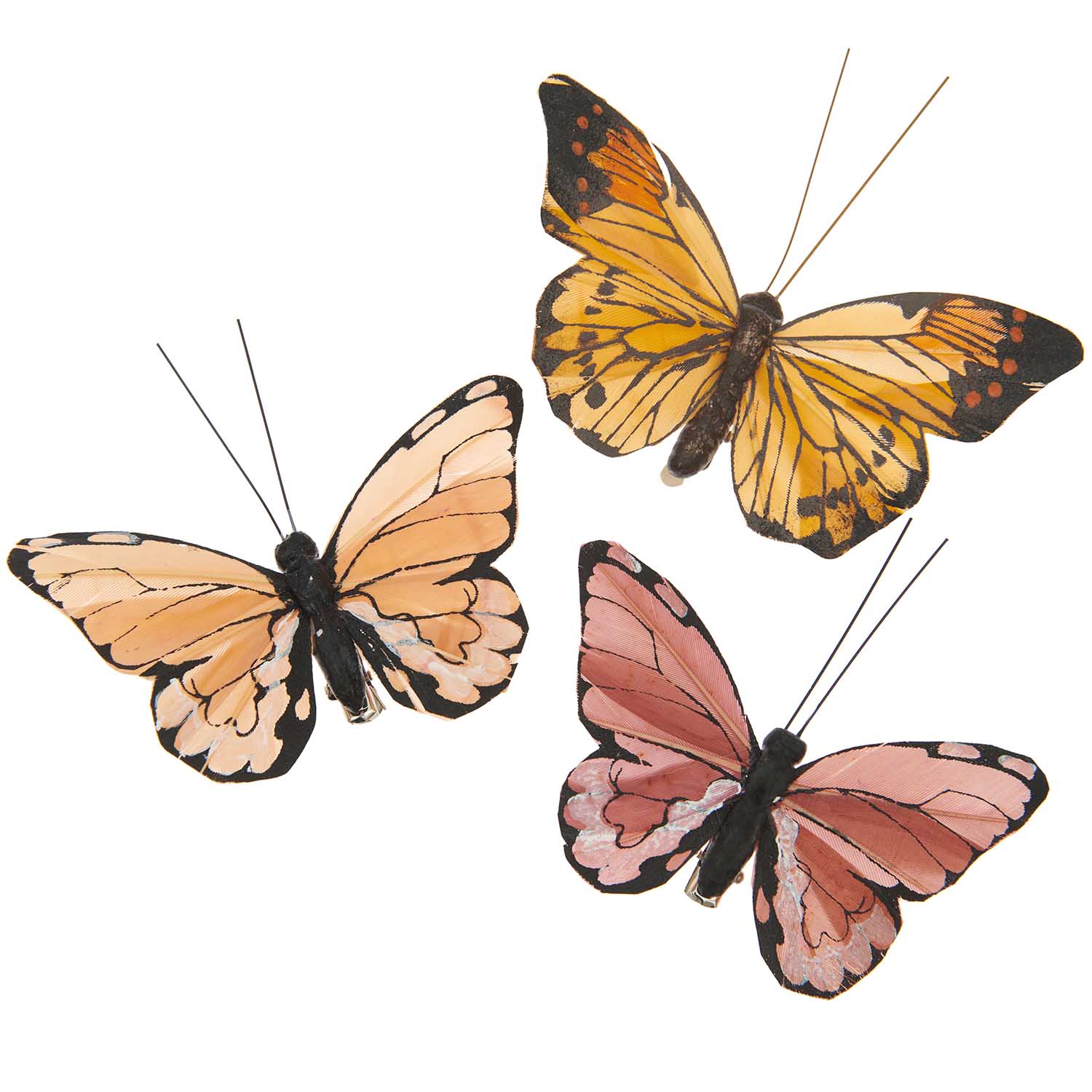 Schmetterling mit Clip in verschiedenen Farben 9-10cm 3 Stück Schmetterling mit Clip in verschiedenen Farben 9-10cm 3 Stück