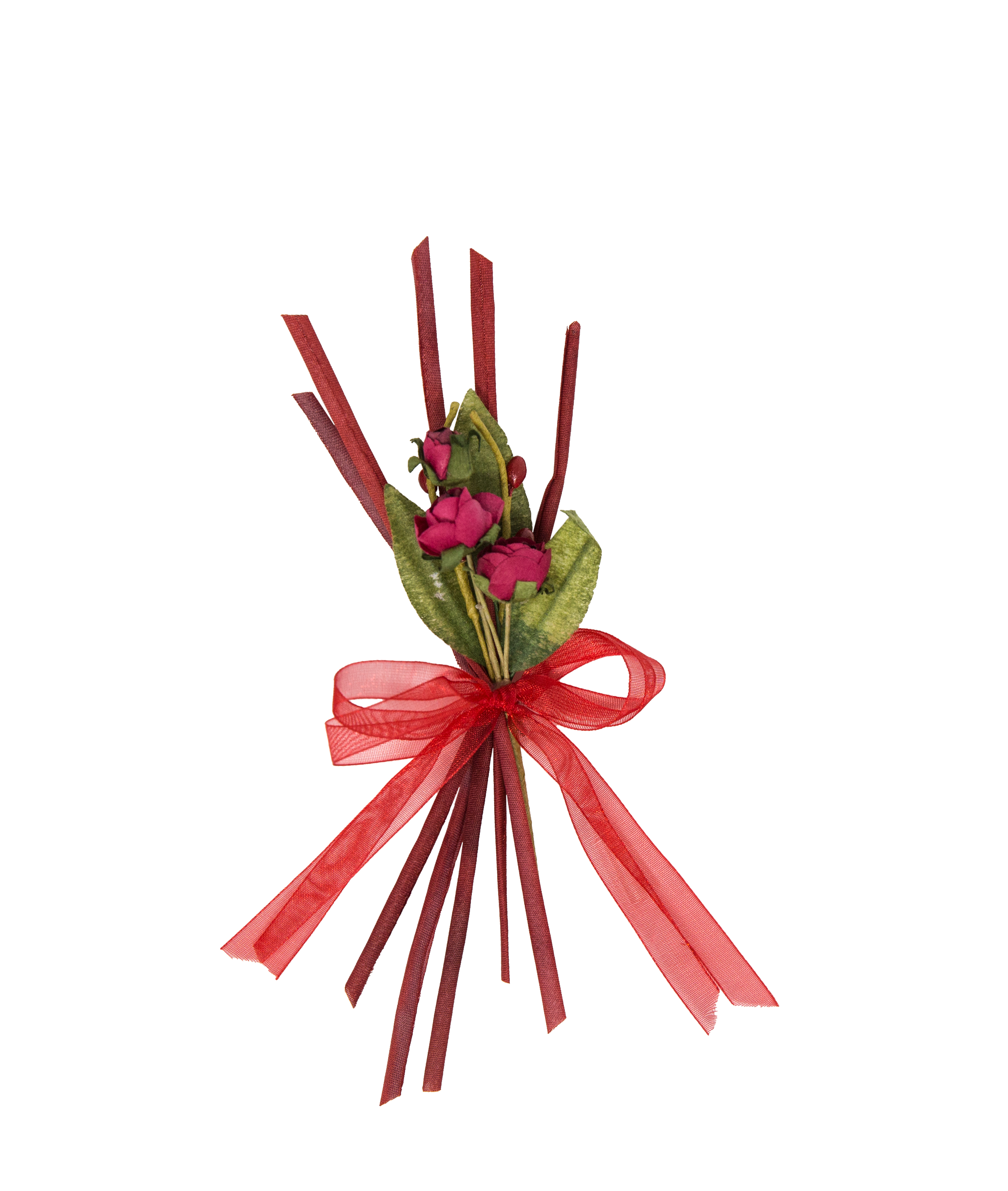 Gästeanstecker Schleife Blume Blatt rot 15cm ohne Anstecknadel