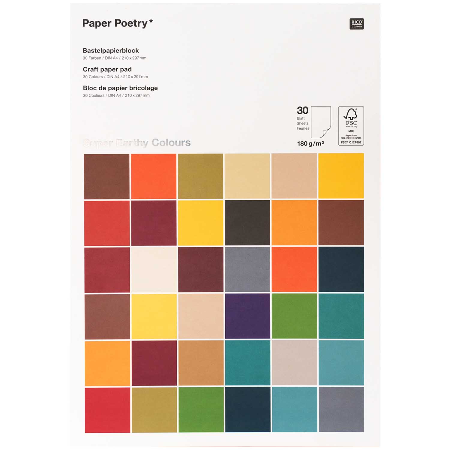 Bastelpapierblock 30 Blatt A4 Bastelpapierblock 30 Blatt A4