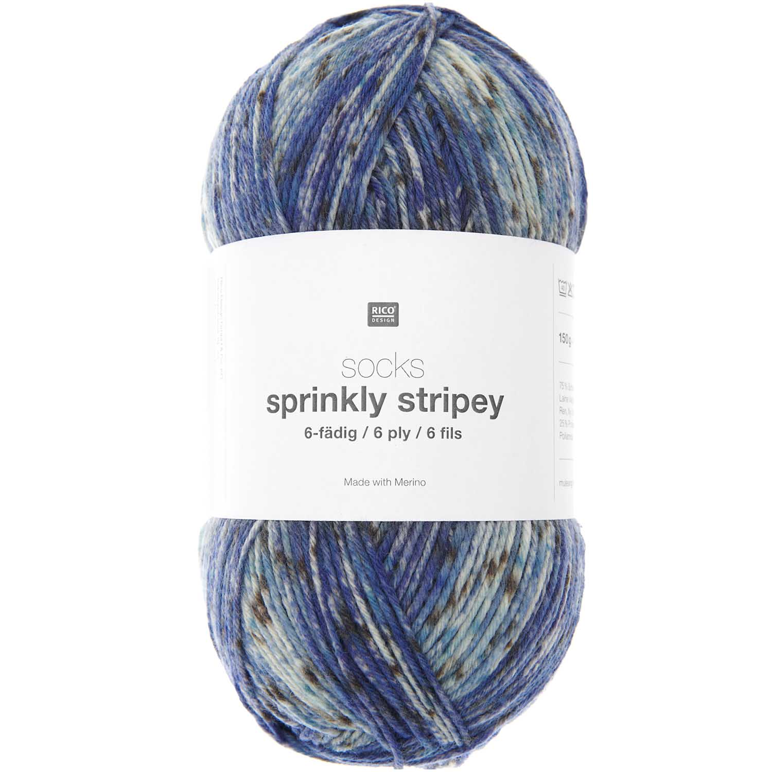 Rico Design Socks Sprinkly Striply 6-fädig superwash Sockenwolle Rico Design Socks Sprinkly Striply 6-fädig superwash Sockenwolle