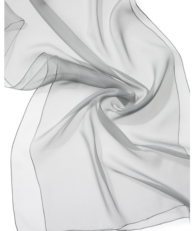 Chiffonschal 180x55cm, Langschal 100 % Seide, Chiffon 3,5mg