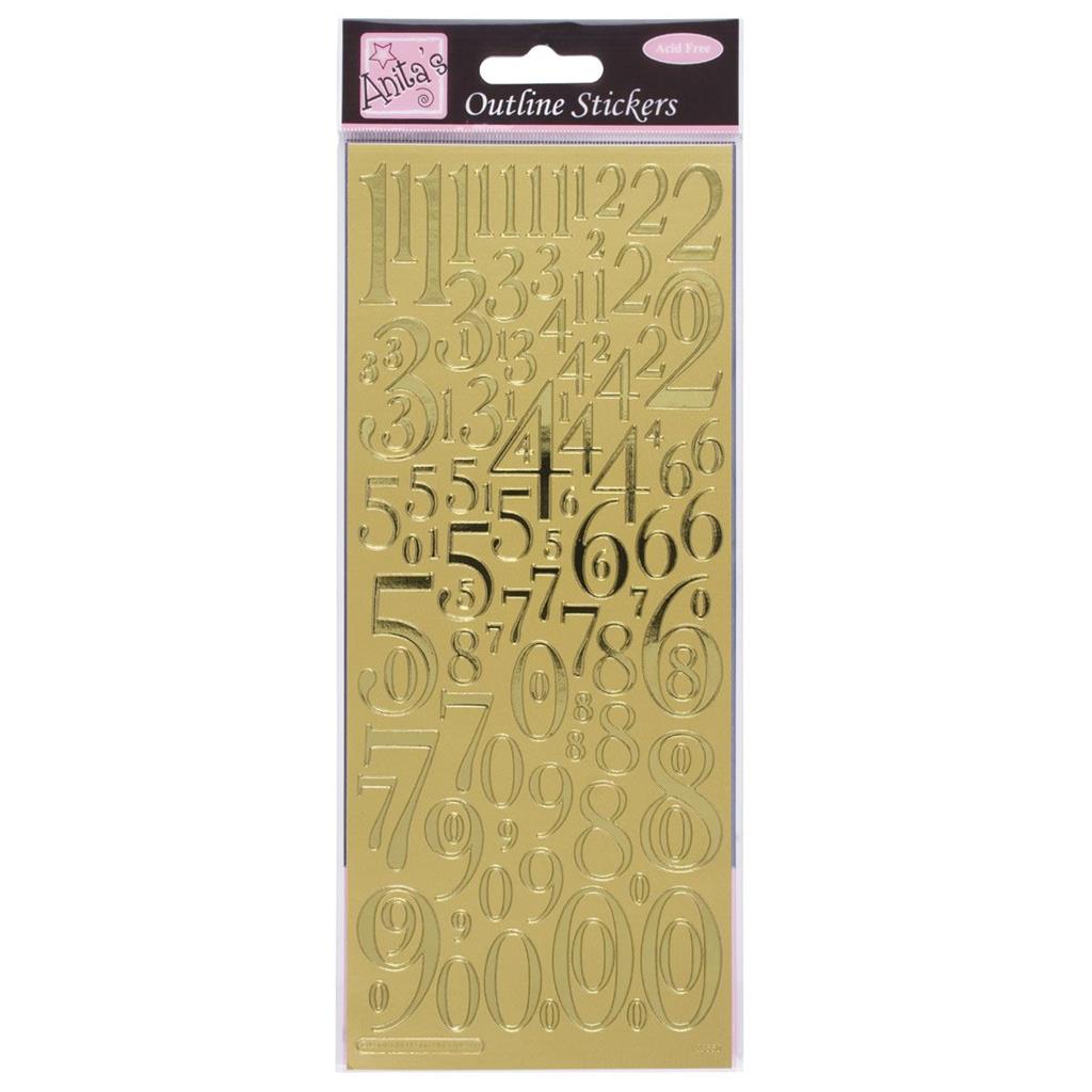 Outline Stickers Mixed Numbers Zahlensticker 1 Bogen 24x10cm