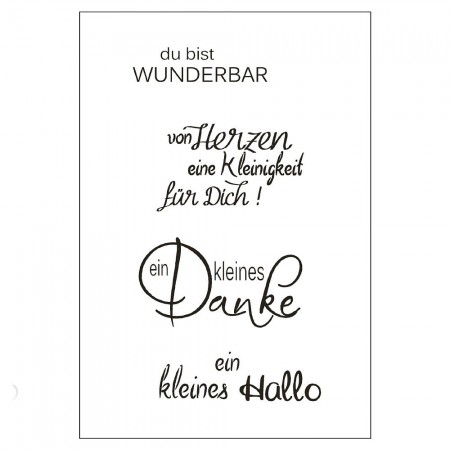  Silikonstempelset Stempel Clear, du bist wunderbar , A7 74x105mm , 5- teilig, transparent