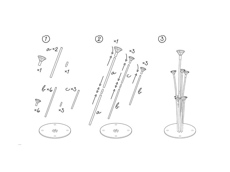 Tischballonständer Balloon stand 72 cm