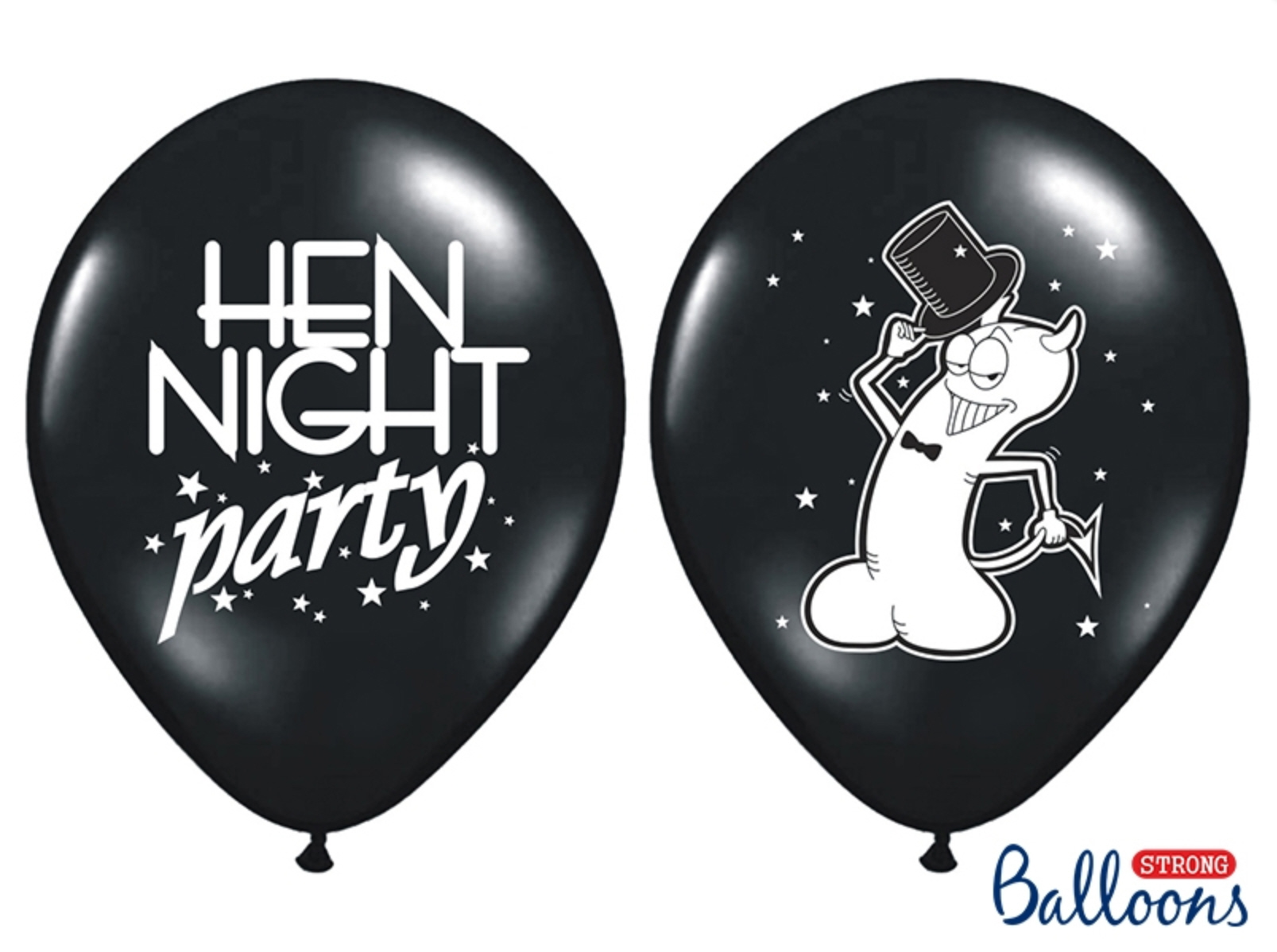 Luftballons bedruckt Hen Night Party, 5 Stück 