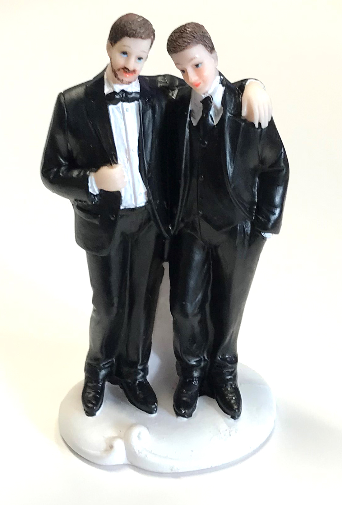 Tortenaufsatz Brautpaar 2 Männer Hochzeitspaar Männerpaar Gleichgeschlechtlich Gay Cake Topper Figur 10,5x5,5cm