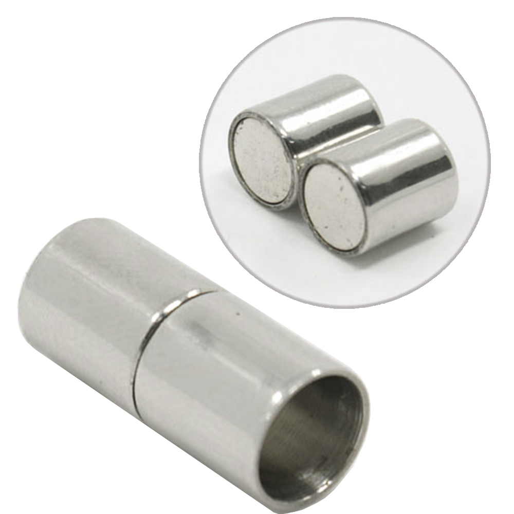 Magnetverschluss Röhre mit Kappel 8mm, Edelstahl 304, 20x9mm, per Stück