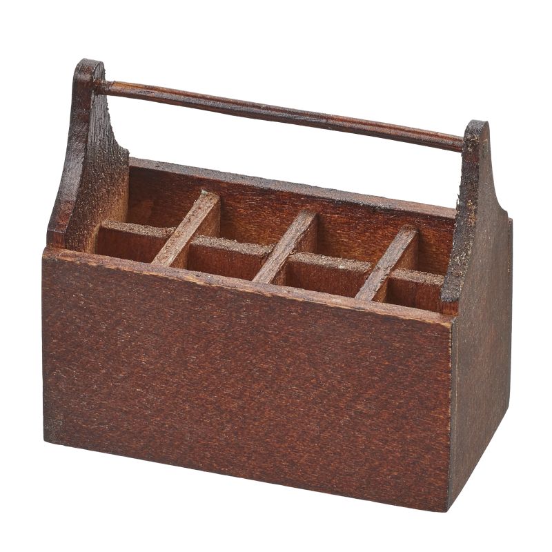 Miniatur Werkzeugbox 4,6x2,4x4cm braun 