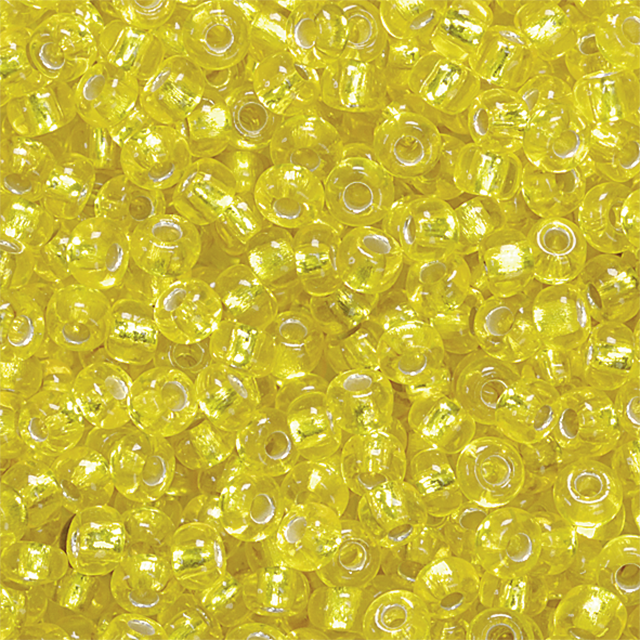  Rocailles Glasperlen Silbereinzug GELB 2,6mm 17g / Dose