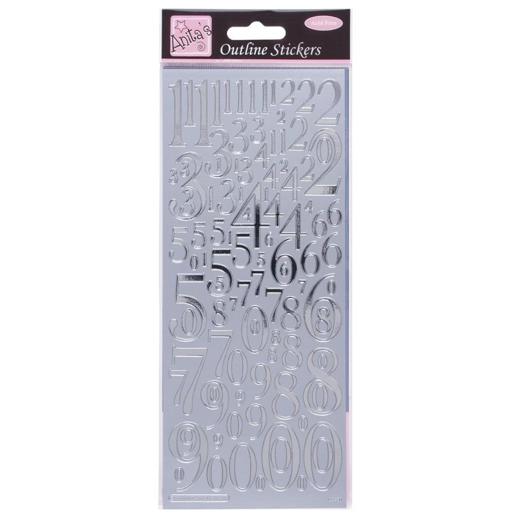 Outline Stickers Mixed Numbers Zahlensticker 1 Bogen 24x10cm Outline Stickers Mixed Numbers Zahlensticker 1 Bogen 24x10cm
