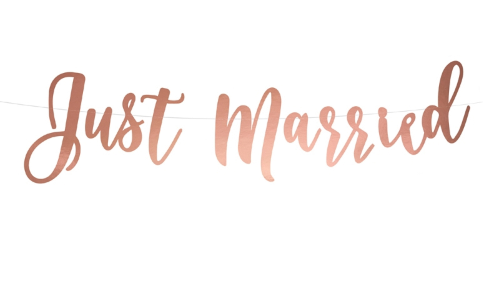 Banner Just Married Rose Gold Decoration 20x77cm