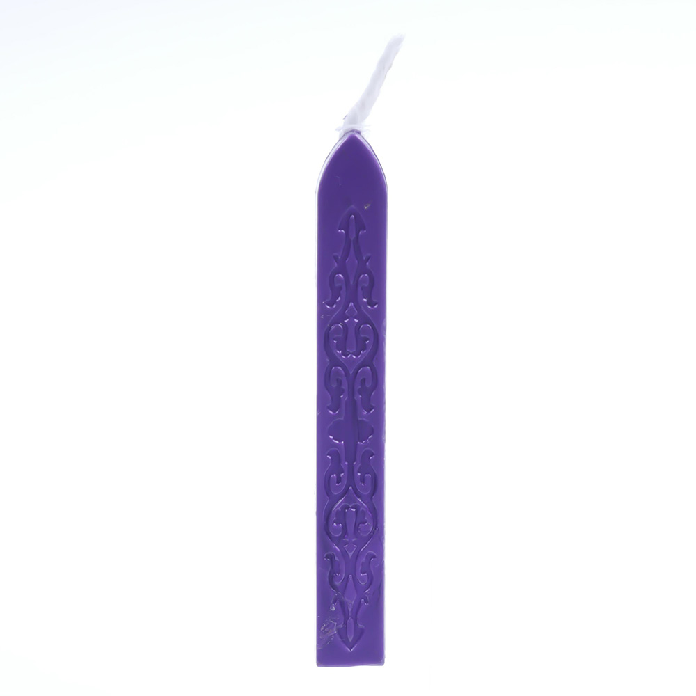 Siegelwachs lila metallic, mit Docht, 11 cm, Siegellack