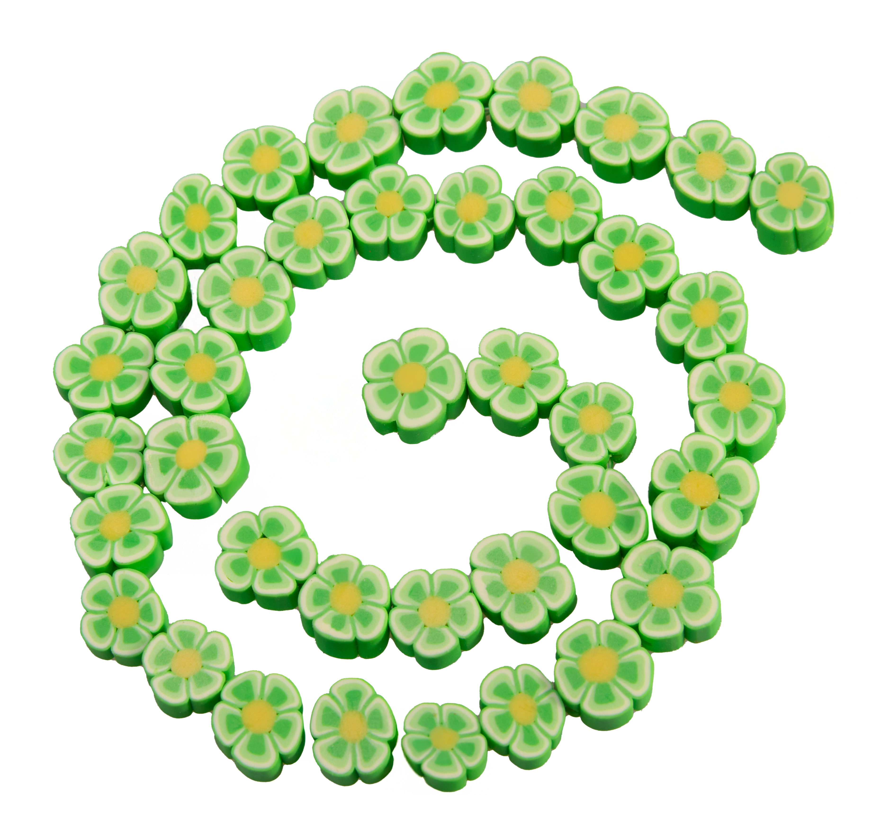 hellgrün Polymerclayblumen