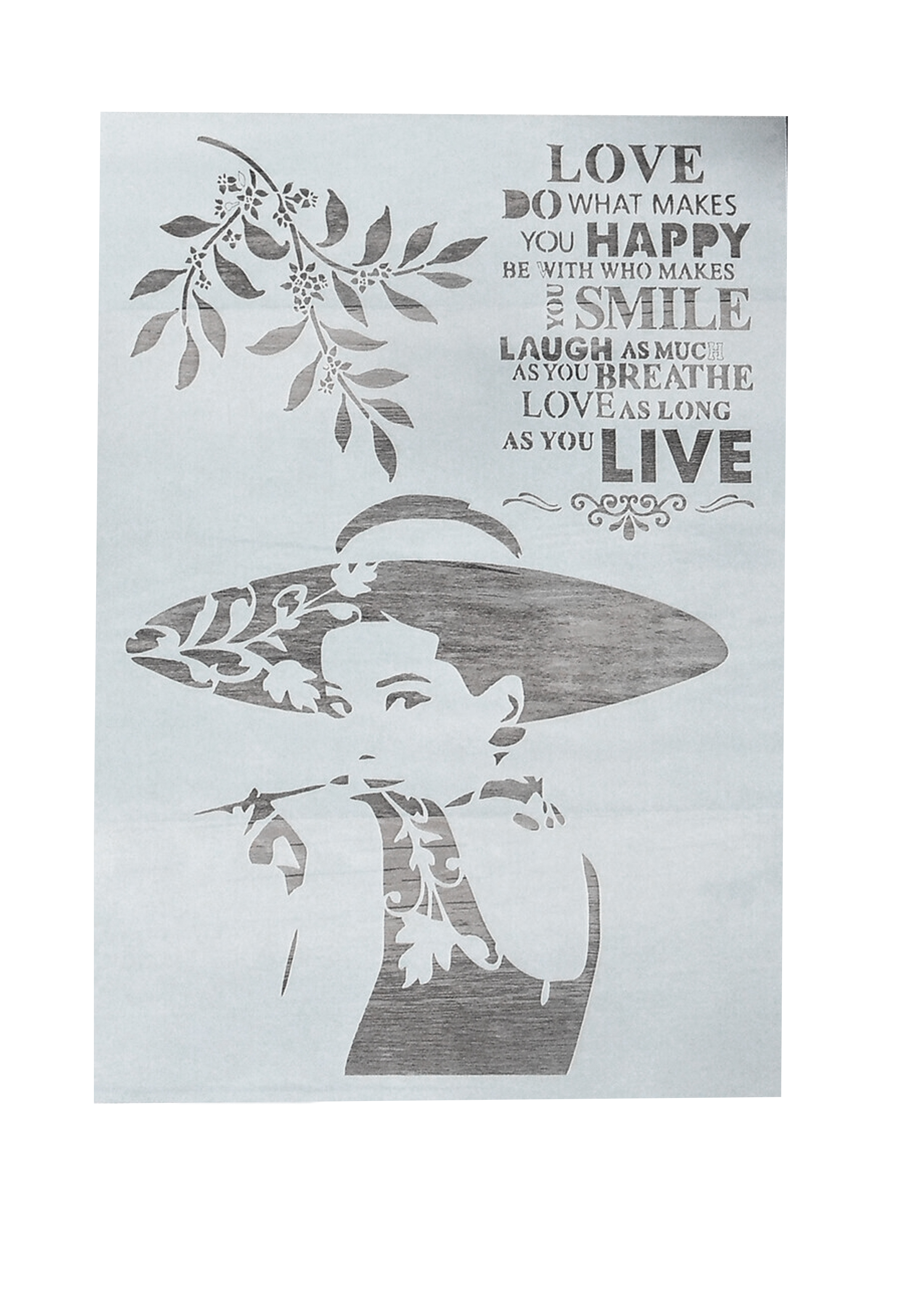 Schablone Audrey Hepburn Schriftzug A4 Stencil