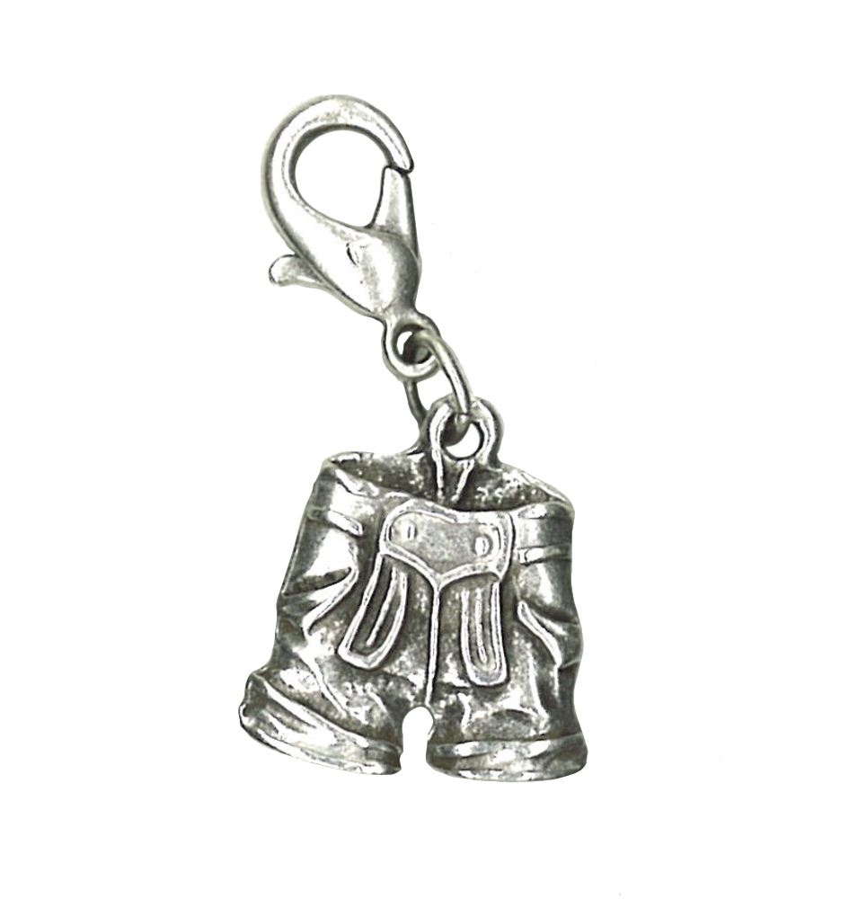 Anhänger m. Karabiner, antiksilber metall, Lederhose