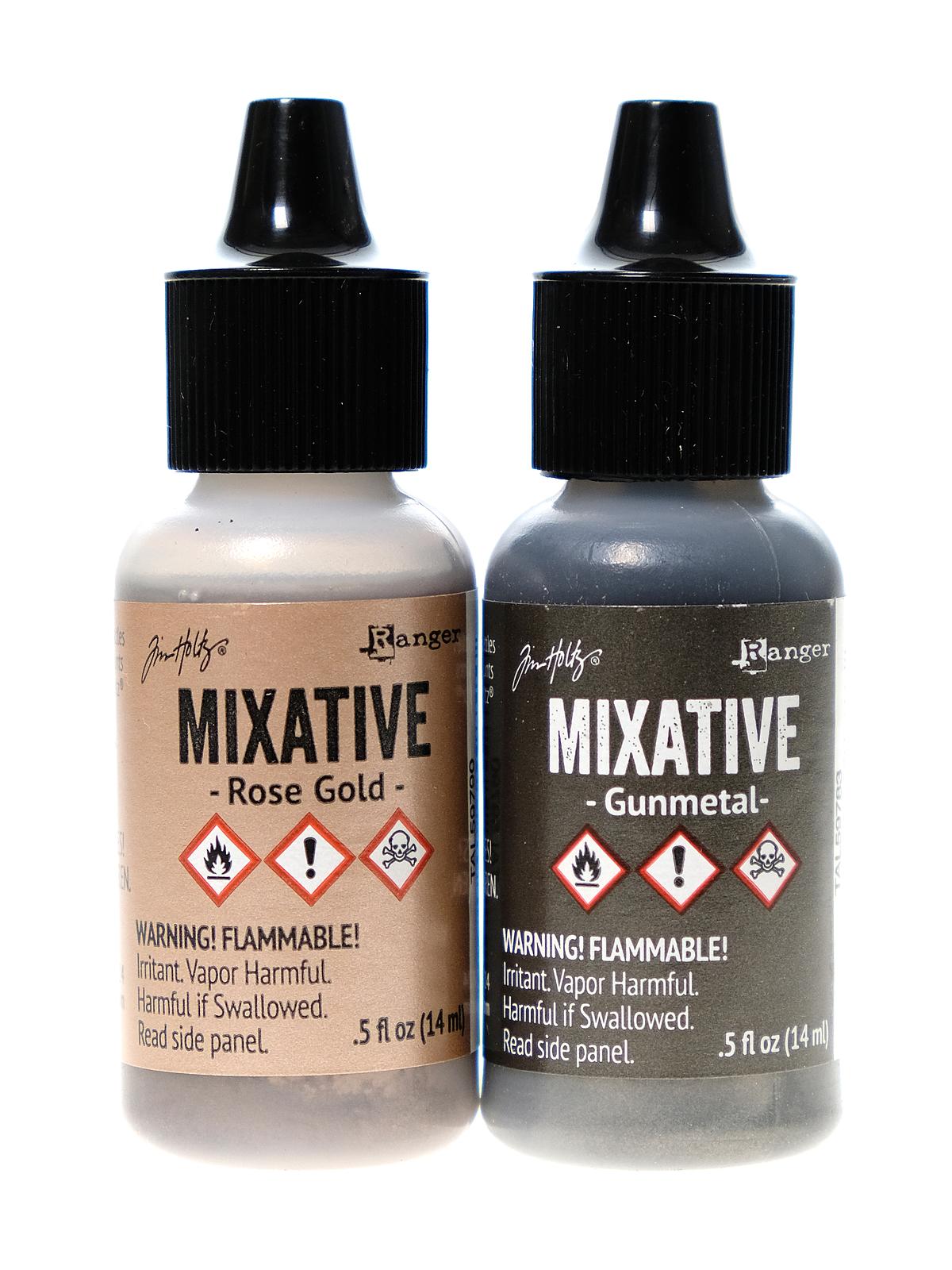 Ranger Tim Holtz Alcohol Ink Metallic rosegold & gunmetal Alkoholtinte 2x15ml