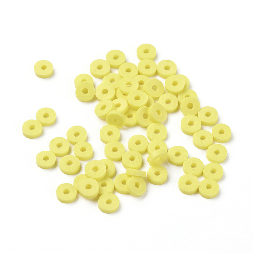 Heishi-Perlen Polymerclay Perlenscheiben 4x1mm 380-400Stk/Strang Heishi-Perlen Polymerclay Perlenscheiben 4x1mm 380-400Stk/Strang