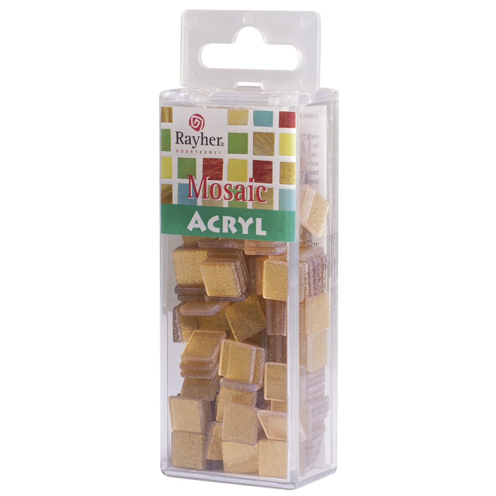 Acrylmosaik glitter champagner gold 1x1cm, 50g/ca.205 Stk. Acryl-Mosaik