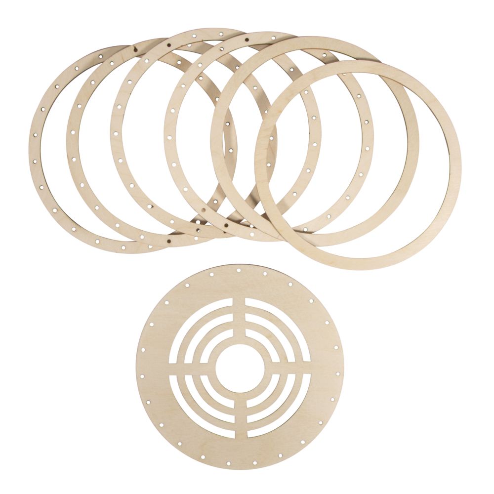 Holz Ringe Set für DIY Lampen natur FSC Mix Credit 17cm ø sortiert 7-Teile