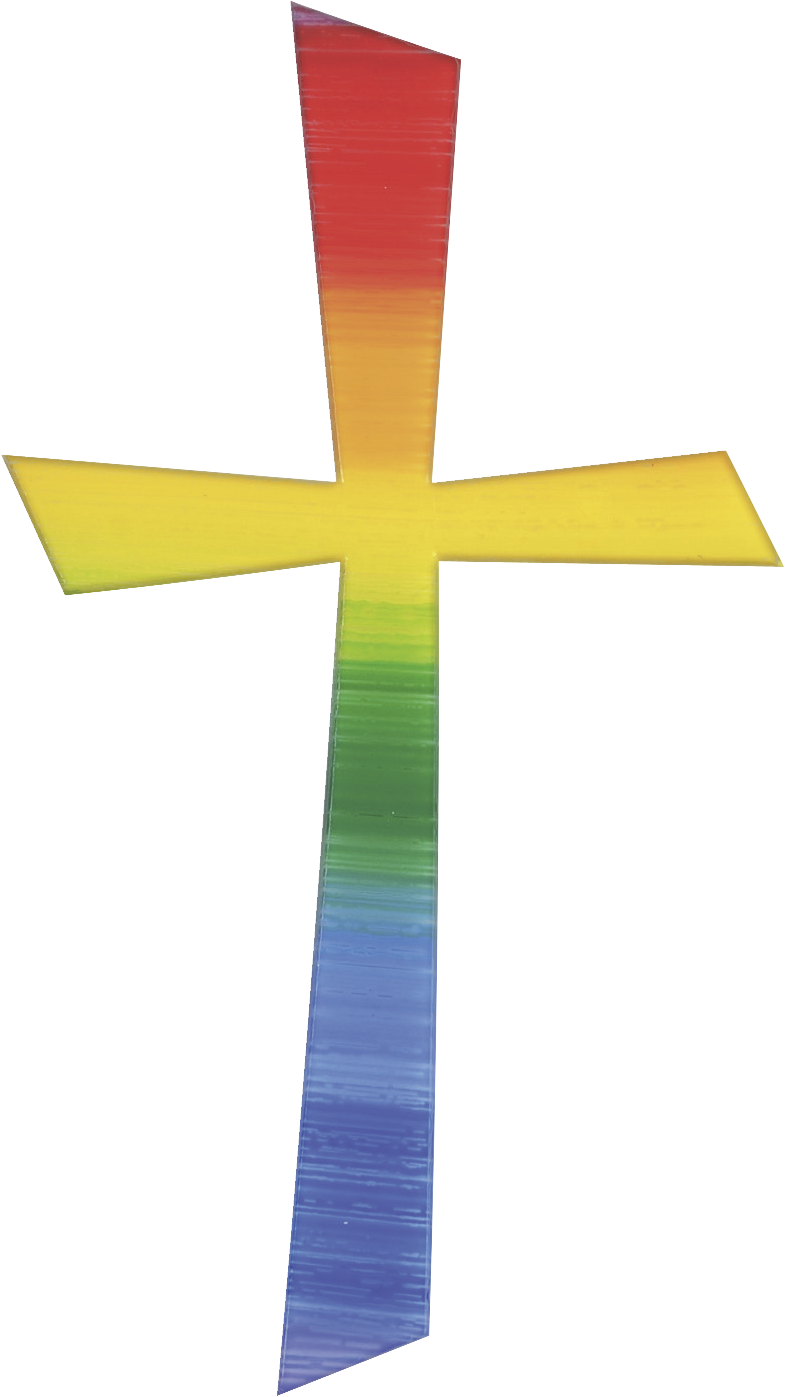 Wachskreuz regenbogenfarbig 105x57mm 