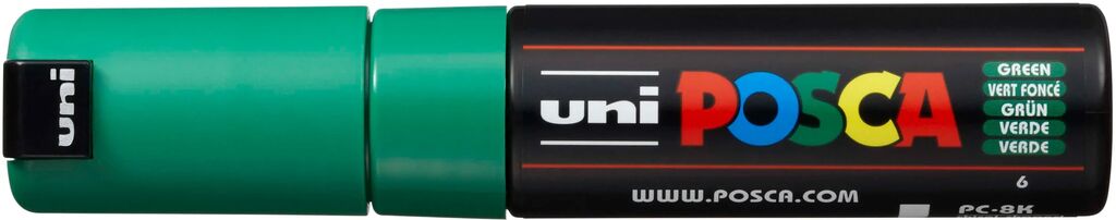UNI POSCA Marker PC-8K GRÜN breite Keilspitze 8 mm UNI POSCA Marker PC-8K GRÜN breite Keilspitze 8 mm