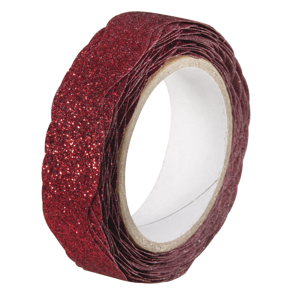 Glitter Tape, rot, gewellt, 15mmx5m