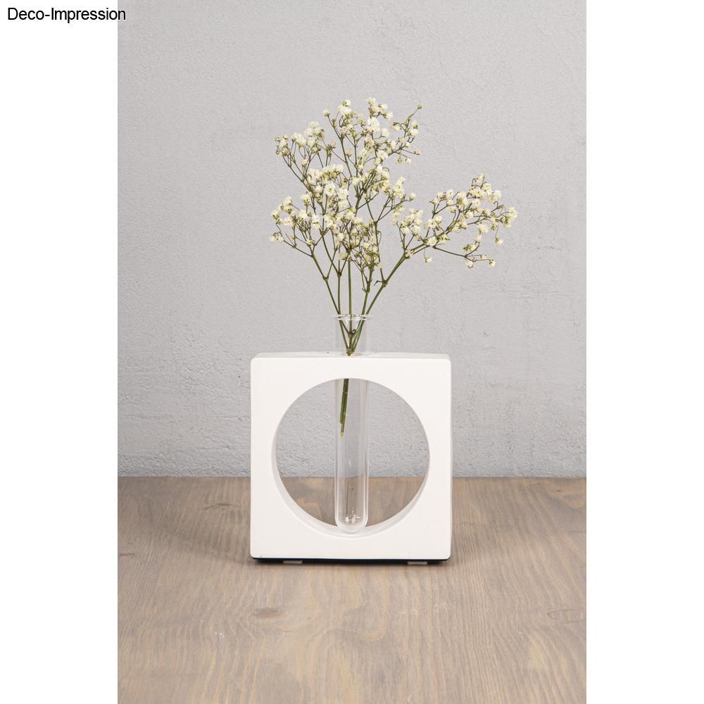 Silikon Gießform Vase Quadrat mit Kreis 11x3,7x11cm inkl. 1 Reagenzglas