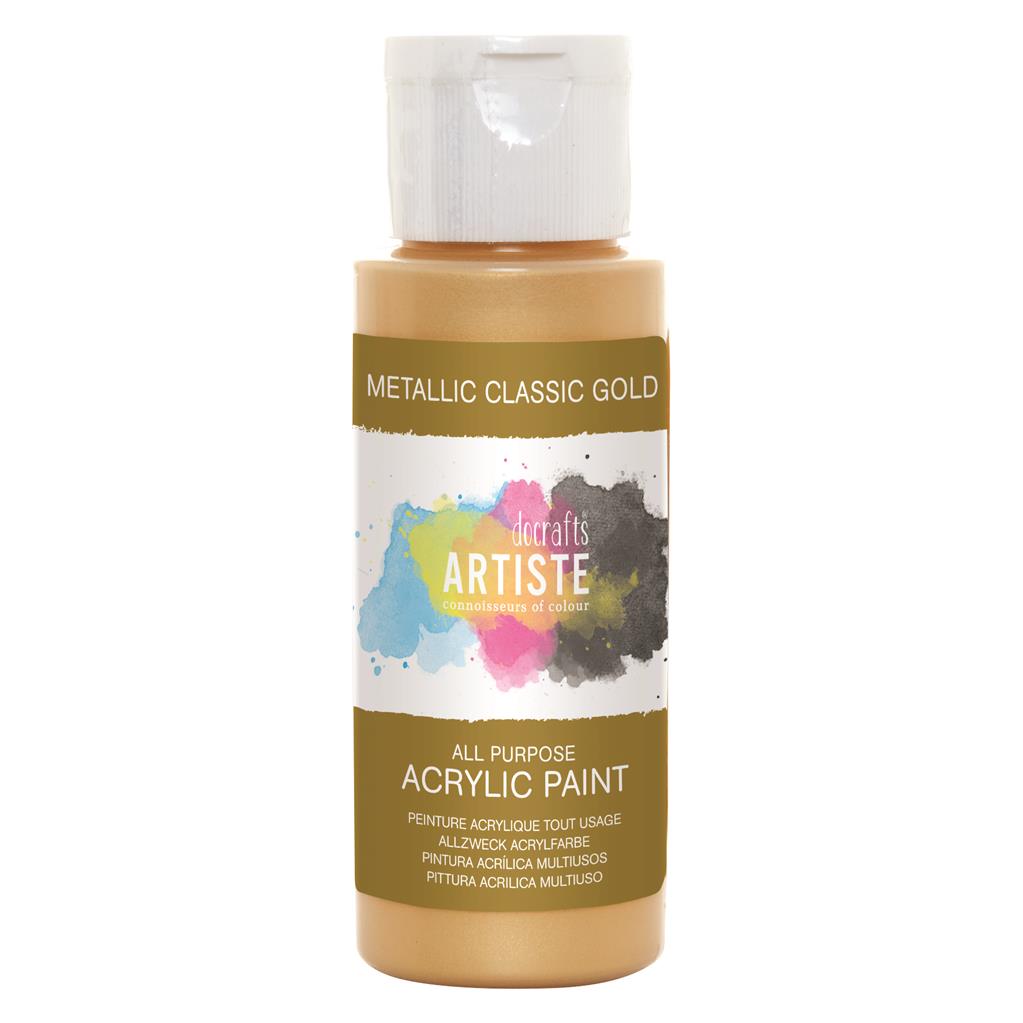 Docraft Artiste Metallic Acrylic Paint Allesfarbe 59ml Docraft Artiste Metallic Acrylic Paint Allesfarbe 59ml