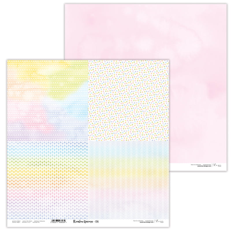 Rainbow Unicorn Scrapbooking Papier Set 11 Blatt doppelseitig 30,5x30,5cm 