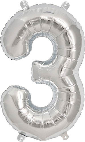 Foil Balloons Folienballone Alphabet ABC Buchstaben Zahlen silber 14"