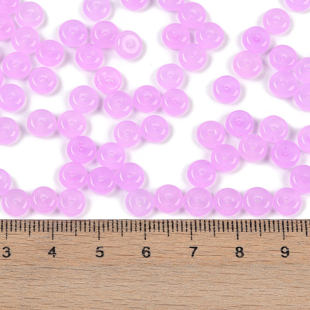 Glasperlen Donut Rondell transluscent Pastell 6,5x3mm 100 Stück Glasperlen Donut Rondell transluscent Pastell 6,5x3mm 100 Stück