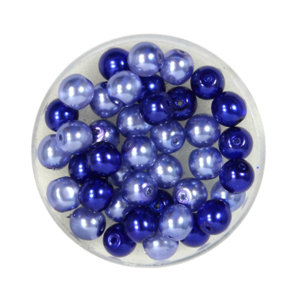 Crystal Renaissance Perle Blau-Töne 6mm Loch 0,80mm 40 Stück 