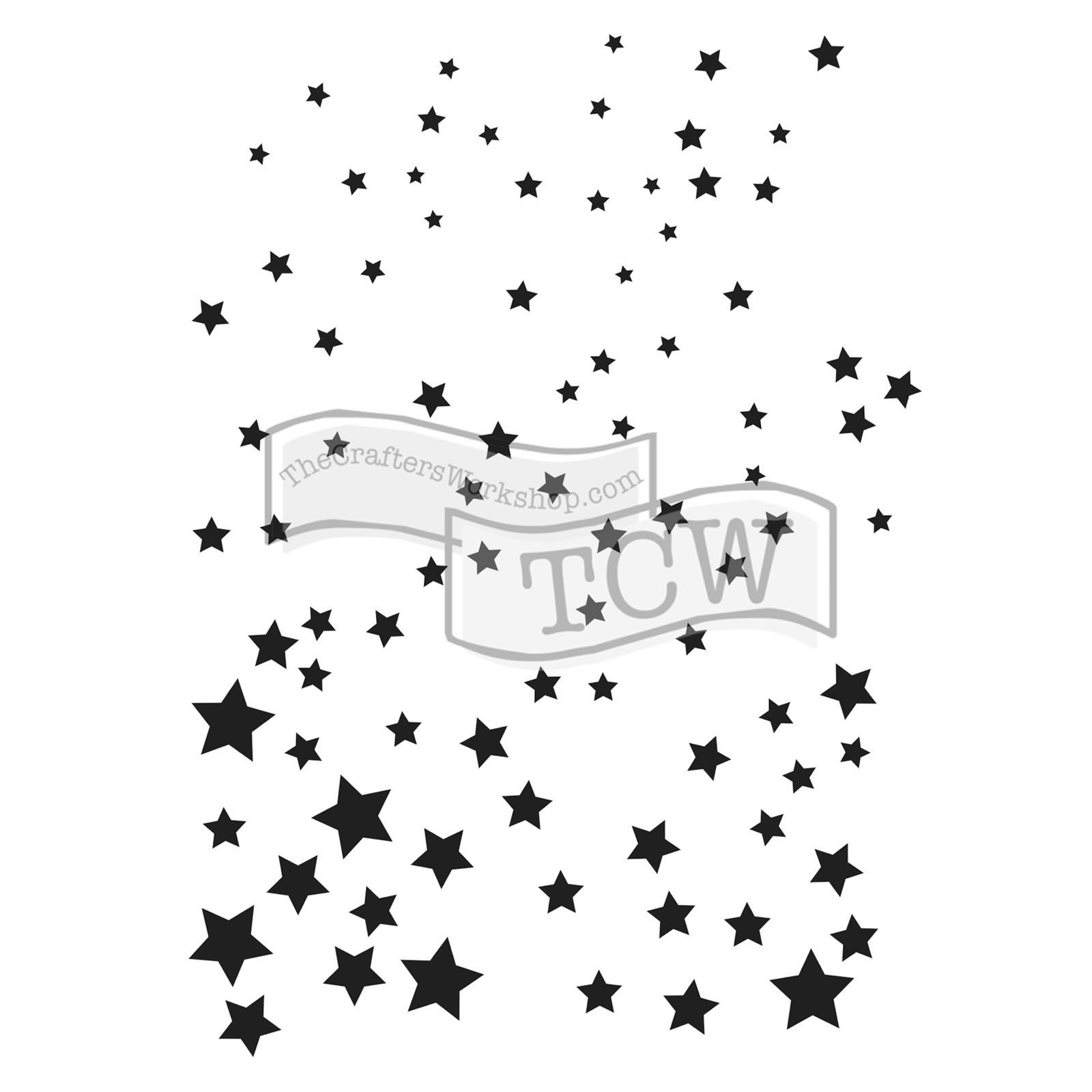 Sterne Schablone Template A7 Twinkle Stars 5,25x7,25"