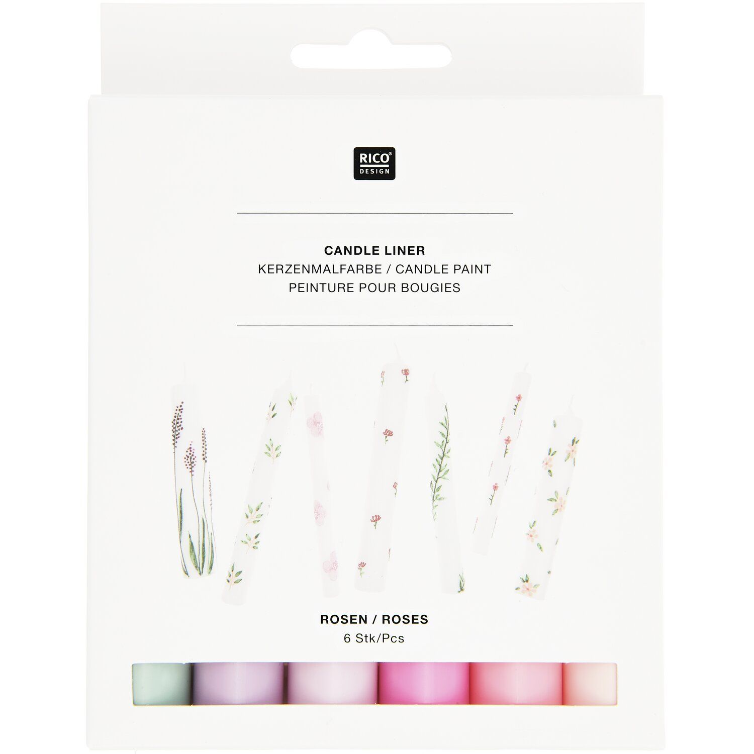 Candle Liner Kerzenmalfarbe Set Roses 6 Stück à 30ml