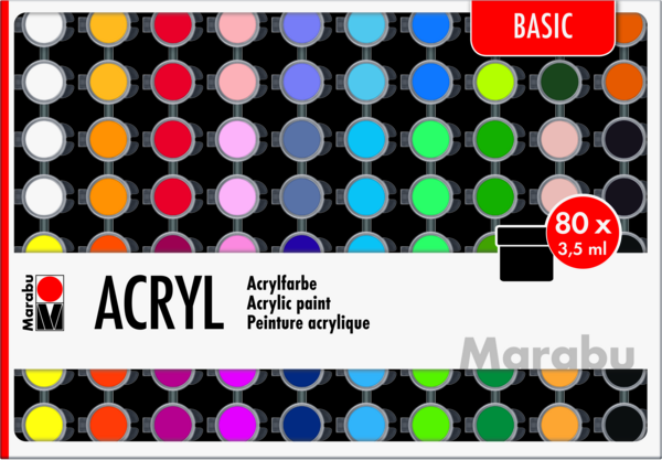 Mega Acrylfarben Set 80 x 3,5ml Acrylic