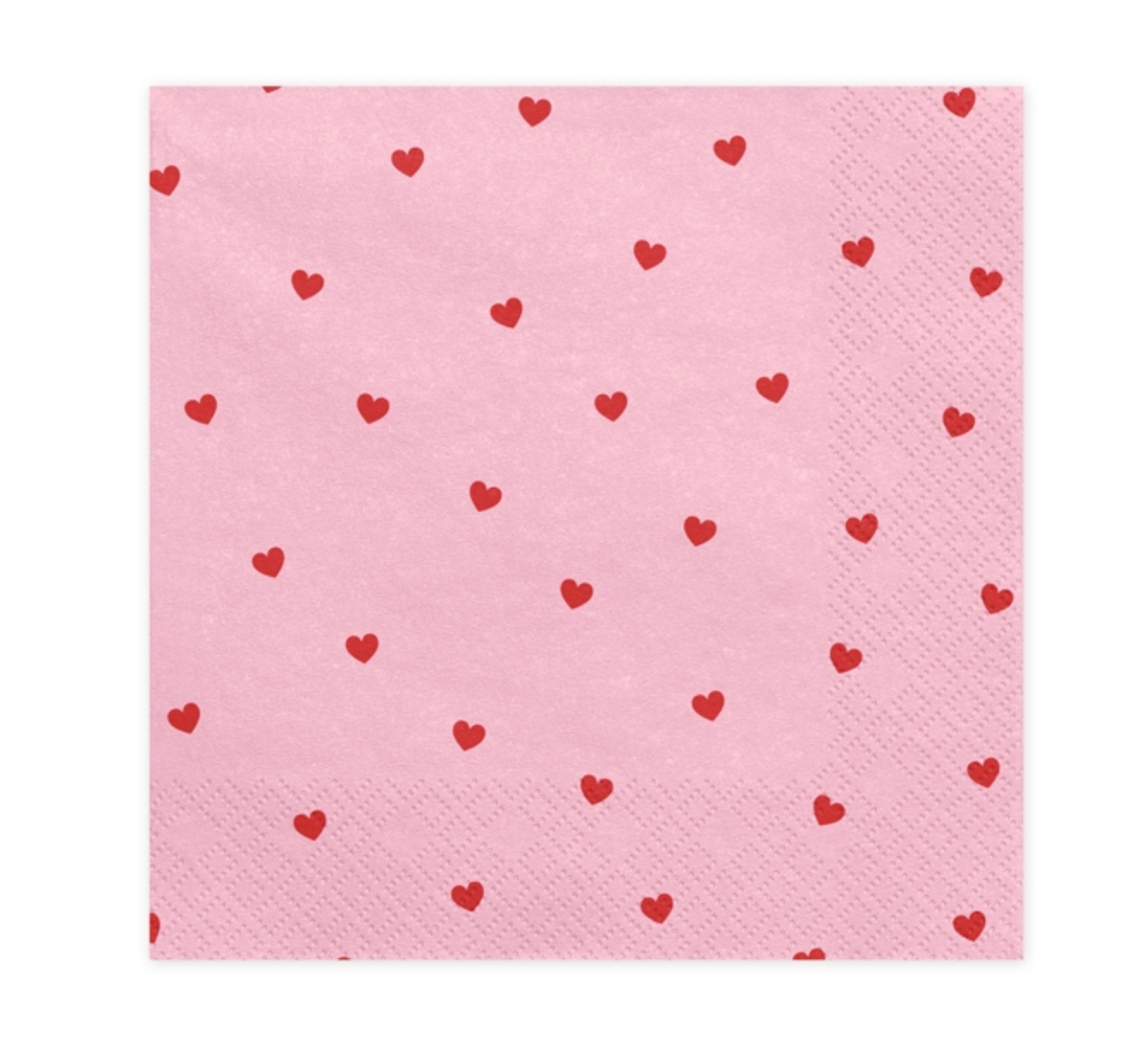 Serviette rosa rot Herzen 33x33cm 20 Stk. 