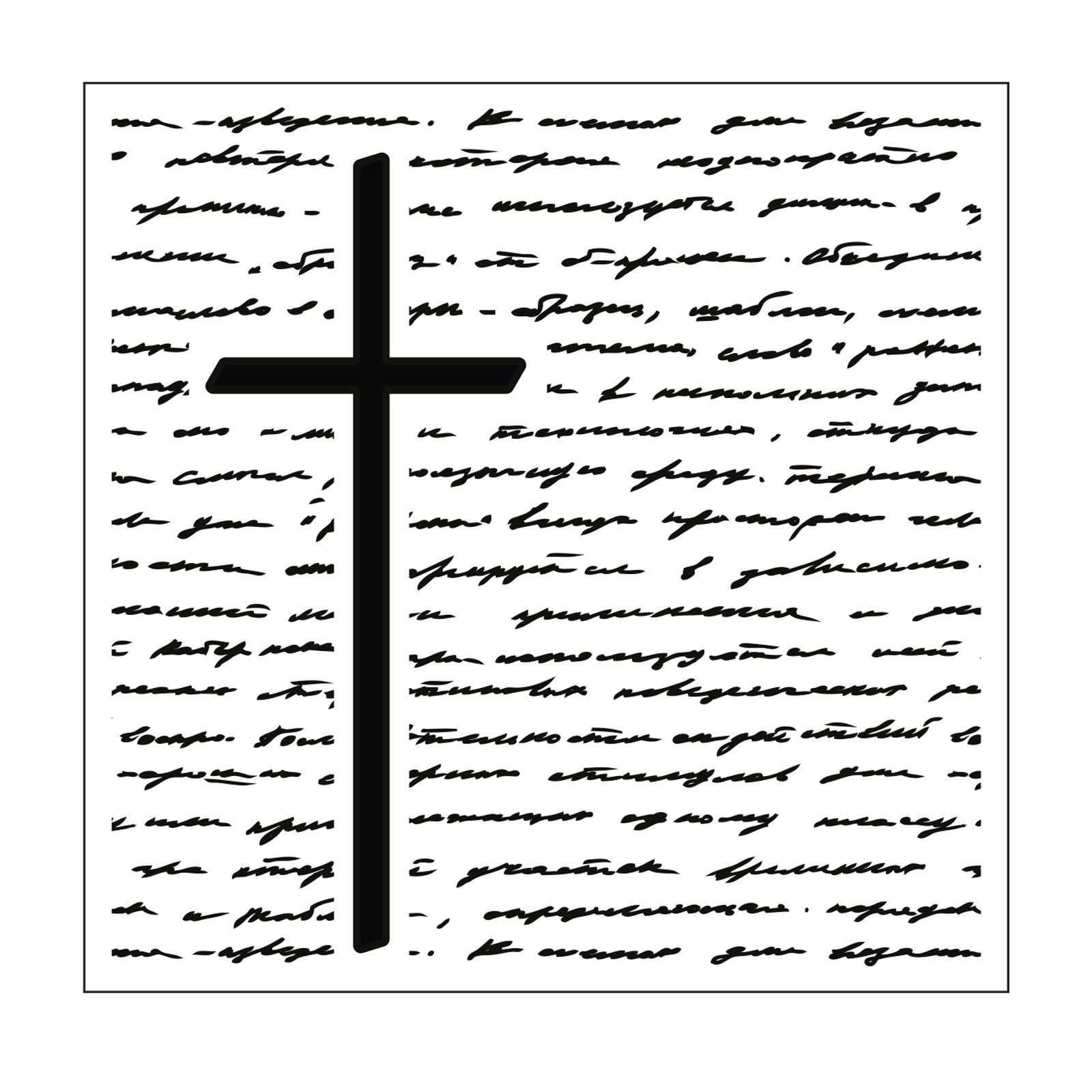 Schablone Kreuz mit Schriftzug 15x15cm Stencil Cross