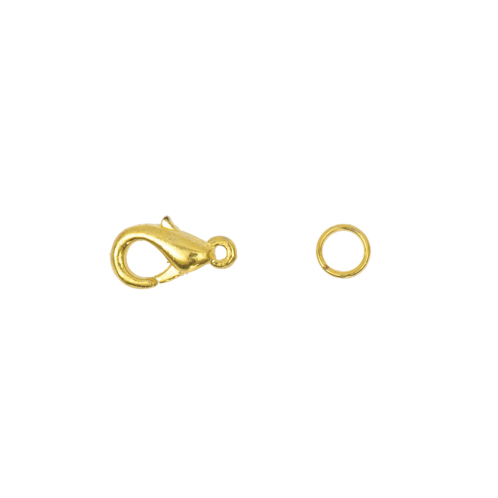 Karabiner gold m. Ringerl 23mm ,  2 Stück/Pkg. nickelfrei