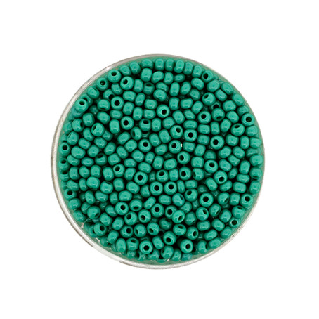 Rocailles Smaragdgrün Satt 2,5 mm, Glasperlen 17g/Dose 