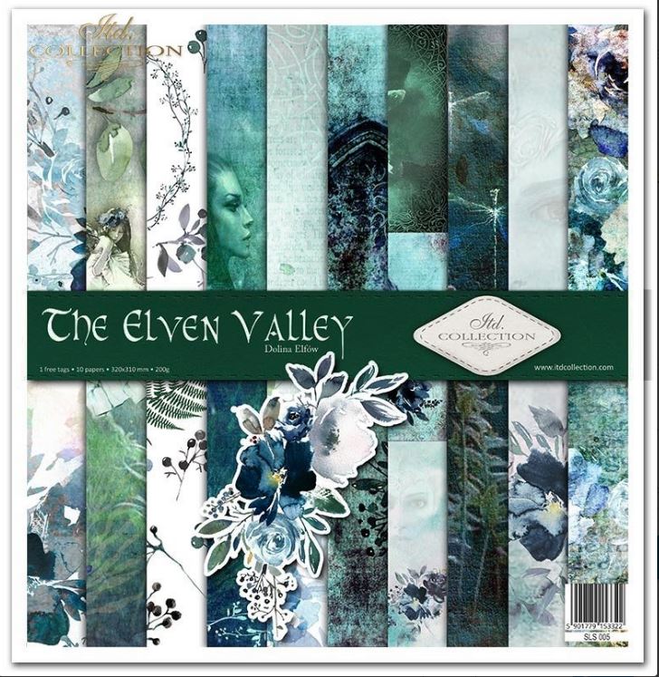 Scrapbookingpapier Set THE ELVEN VALLEY, 10 Stk/Pkg. 30x30 cm, 200g