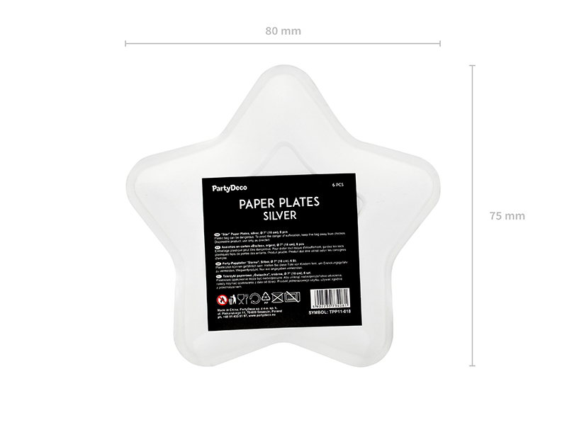 Paper Plates Star Pappteller Stern 23cm 6 Stück 