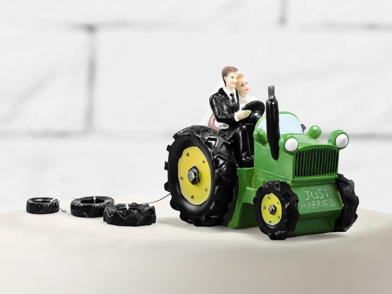 Cake Topper Traktor Brautpaar Figur Tortenfigur Tortenaufsatz