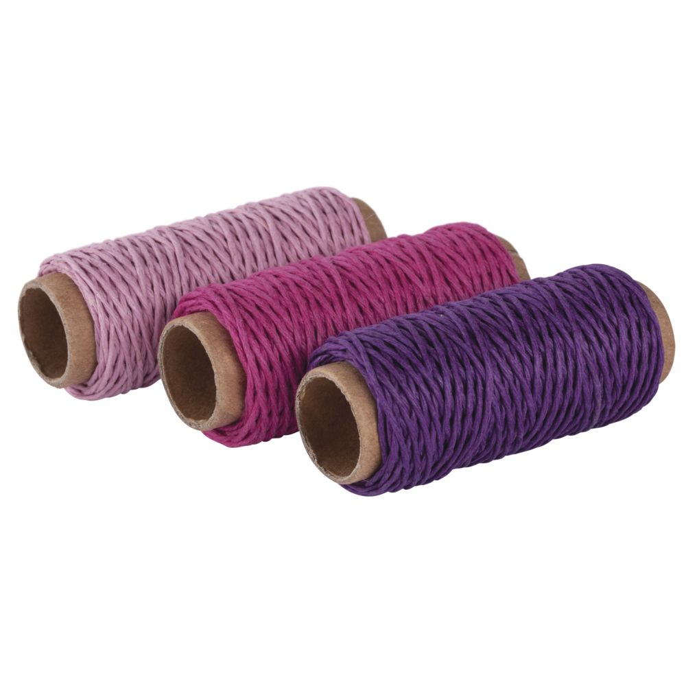 Hanfkordel-Set 3 Farben 1mm 3 Rollen á 12m