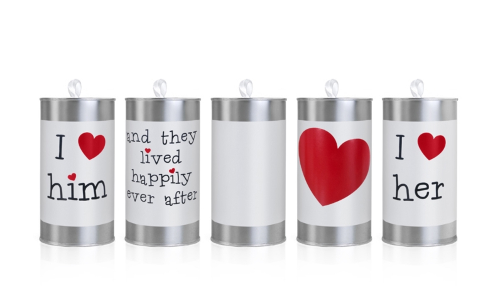 Hochzeitsdosen Love Wedding Car Cans 5Stk. 14x7cm